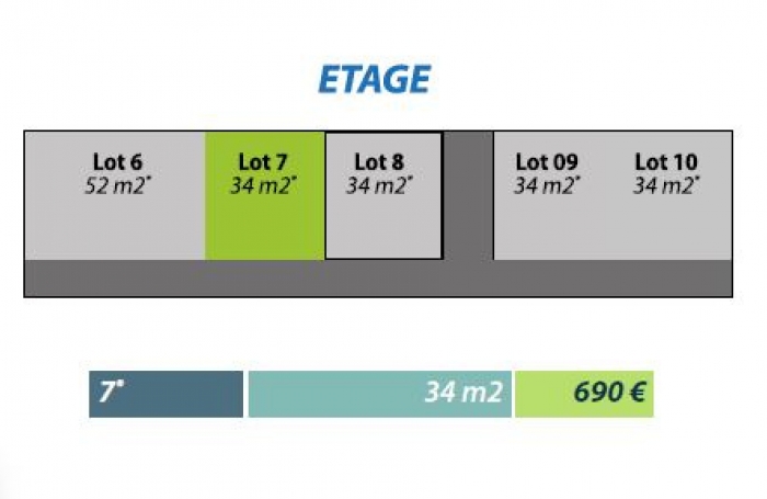 Bureau de 34m2 à l'étage -  Immeuble ESPACE ZOLIV