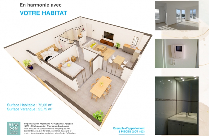 Bel appartement 3 pièces neuf - Adresse recherchée