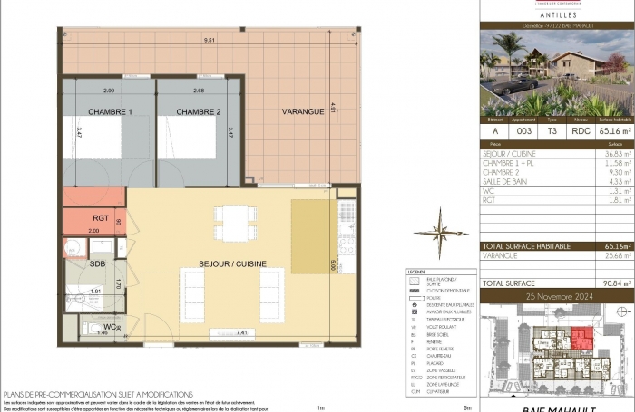 Grand appartement 3 pièces neuf - Large terrasse