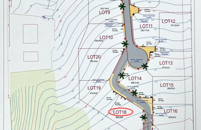 TERRAIN VUE FORET DANS LOTISSEMENT VIABILISE GOSIER
