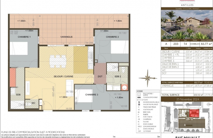 Magnifique appartement neuf 4 pi&egrave;ces &agrave; Baie-Mahault