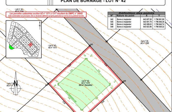 LAMENTIN  TERRAIN 504 M2 VUE MONTAGNE