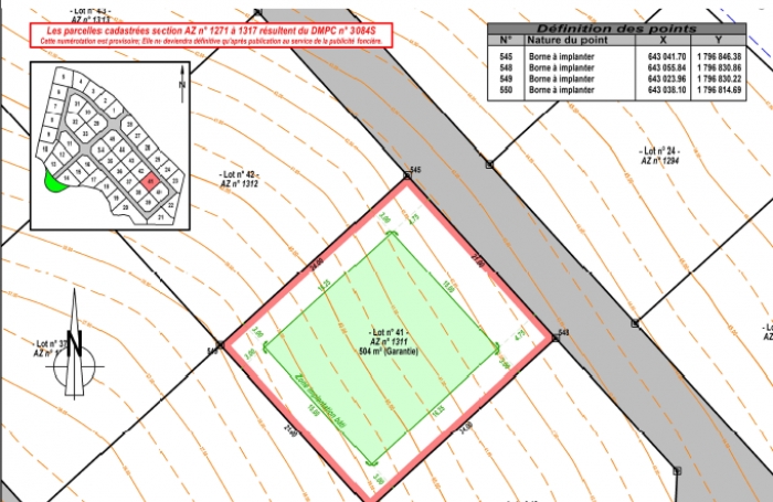 LAMENTIN  TERRAIN 504 M2 VUE MONTAGNE
