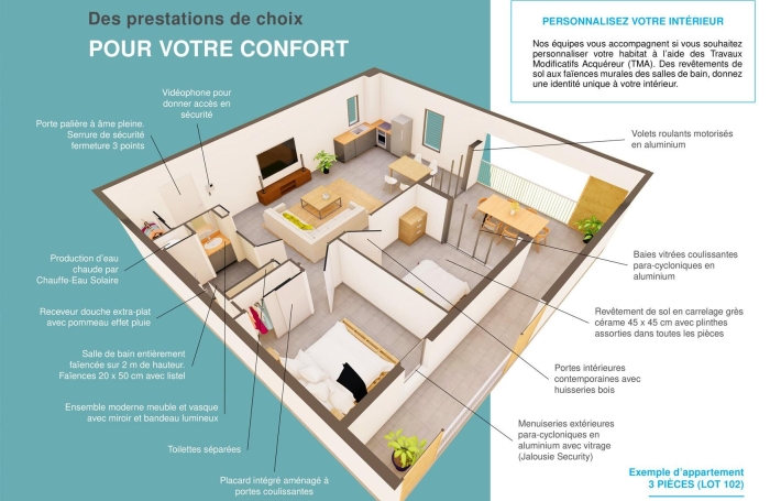Grand studio neuf - T1 Bis - avec jardin privatif