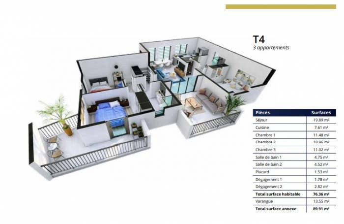 PROGRAMME NEUF: Résidence Clair de Lune - Rémire-Montjoly T4 à partir de 315 000 €