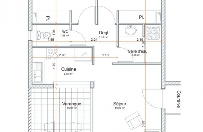 Vente Appartement 57m&sup2; 3 pièces Cayenne