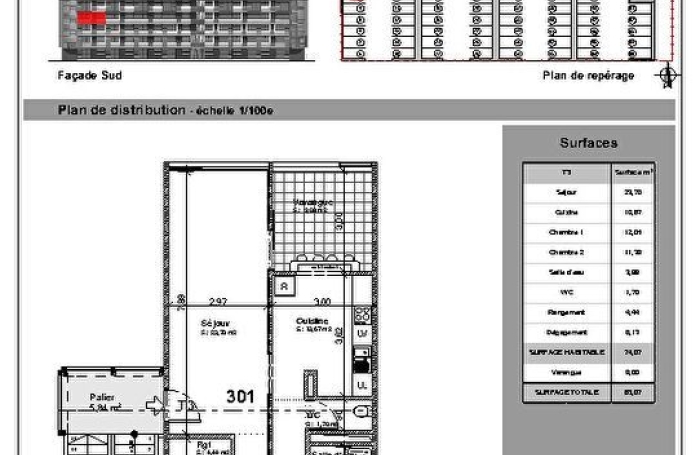 Location Appartement 74.07m&sup2; 3 pièces Cayenne