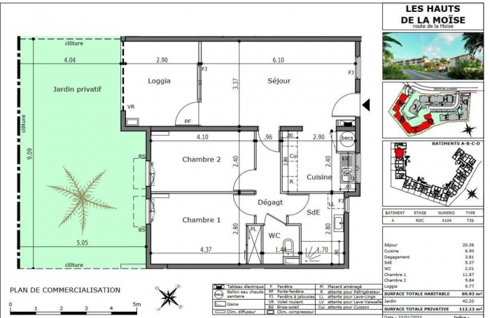 Vente Maison 60.16m&sup2; 3 pi&#232;ces La Trinité