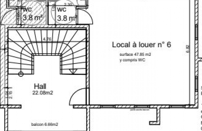 Location Bureaux 47m&sup2; Le Lamentin