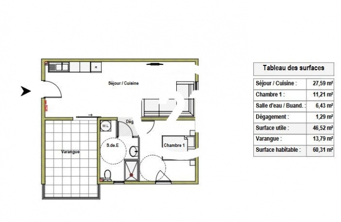 Vente Appartement 46.52m&sup2; 2 pi&#232;ces Le Lamentin