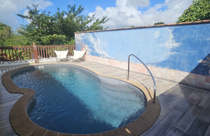 Grande maison F5 avec terrasses, piscine, vue mer et beau terrain paysag&eacute;