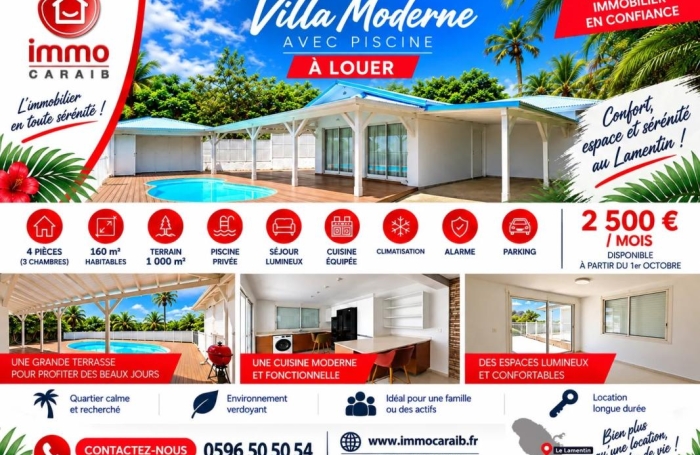 Location Maison 160m&sup2; 4 pièces Le Lamentin