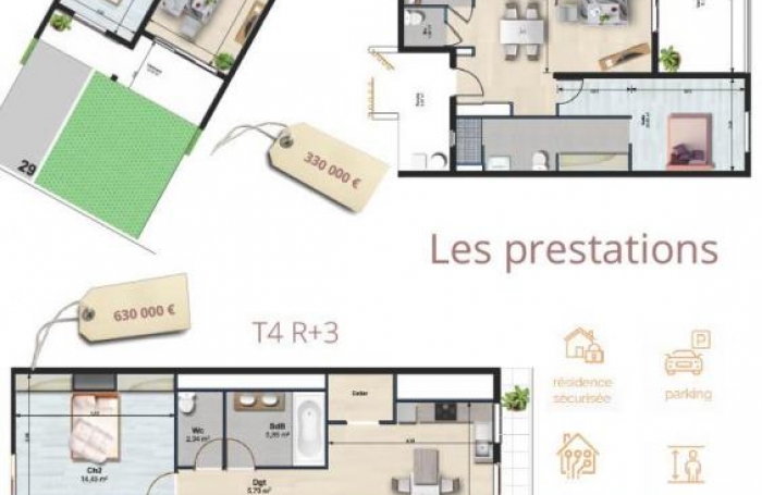 Vente Appartement 103.1m&sup2; 4 pi&#232;ces Trois Bassins