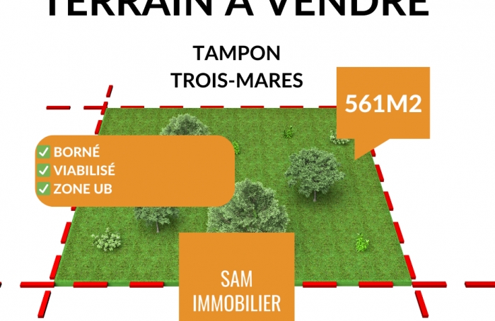 Terrain borné et viabilisé