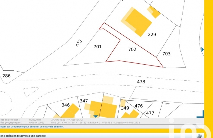 Vente Terrain 397m&sup2; Saint-Benoît