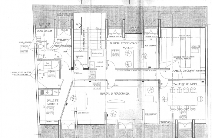 Bureau aménagé de 150 m2 clé en main