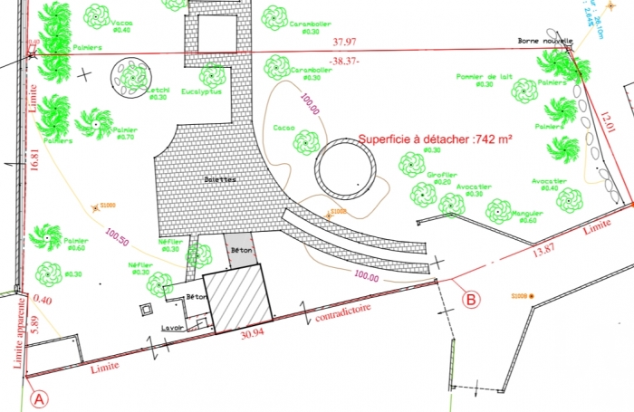 Vente Terrain 742m&sup2; Sainte Marie