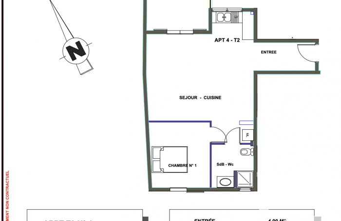 Vente Appartement 63m&sup2; 2 pièces Saint Joseph