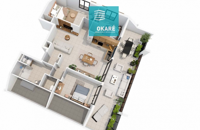 Vente Appartement 61.01m&sup2; 3 pi&egrave;ces Saint Paul