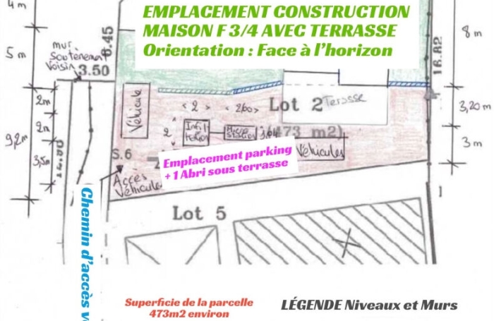 Vente Terrain 473m&sup2; Trois Bassins
