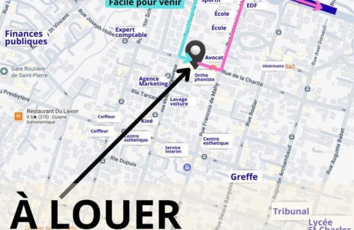 Location Bureaux 55m&sup2; 3 pièces Saint-Pierre