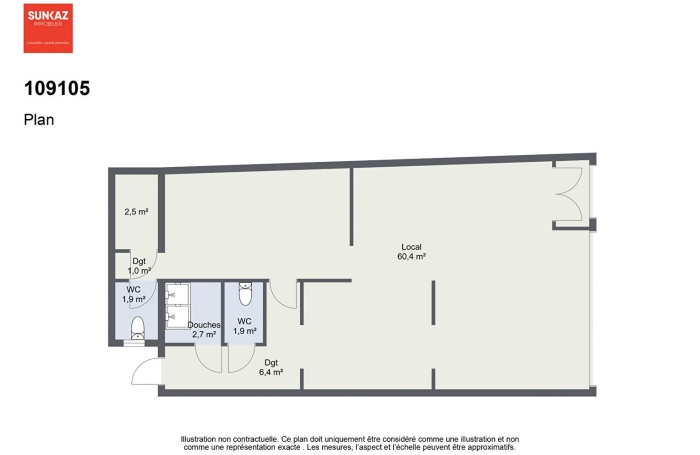 Location Local commercial 65.00m&sup2; Le Port