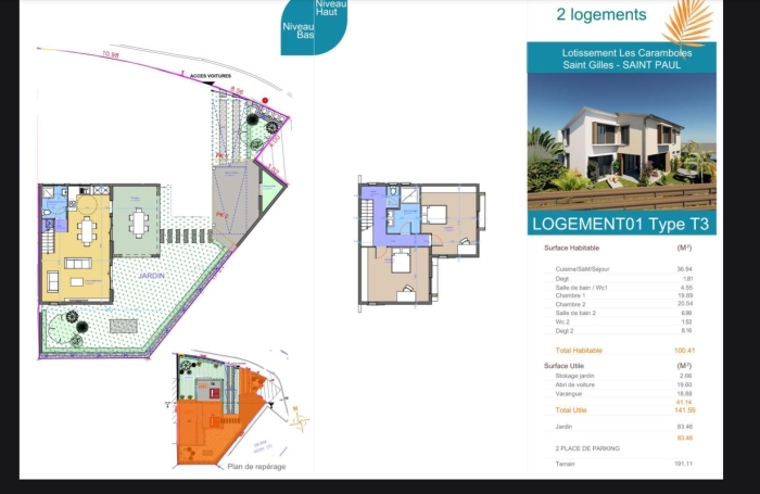 Vente Maison 100.41m&sup2; 3 pièces Saint Gilles les Bains